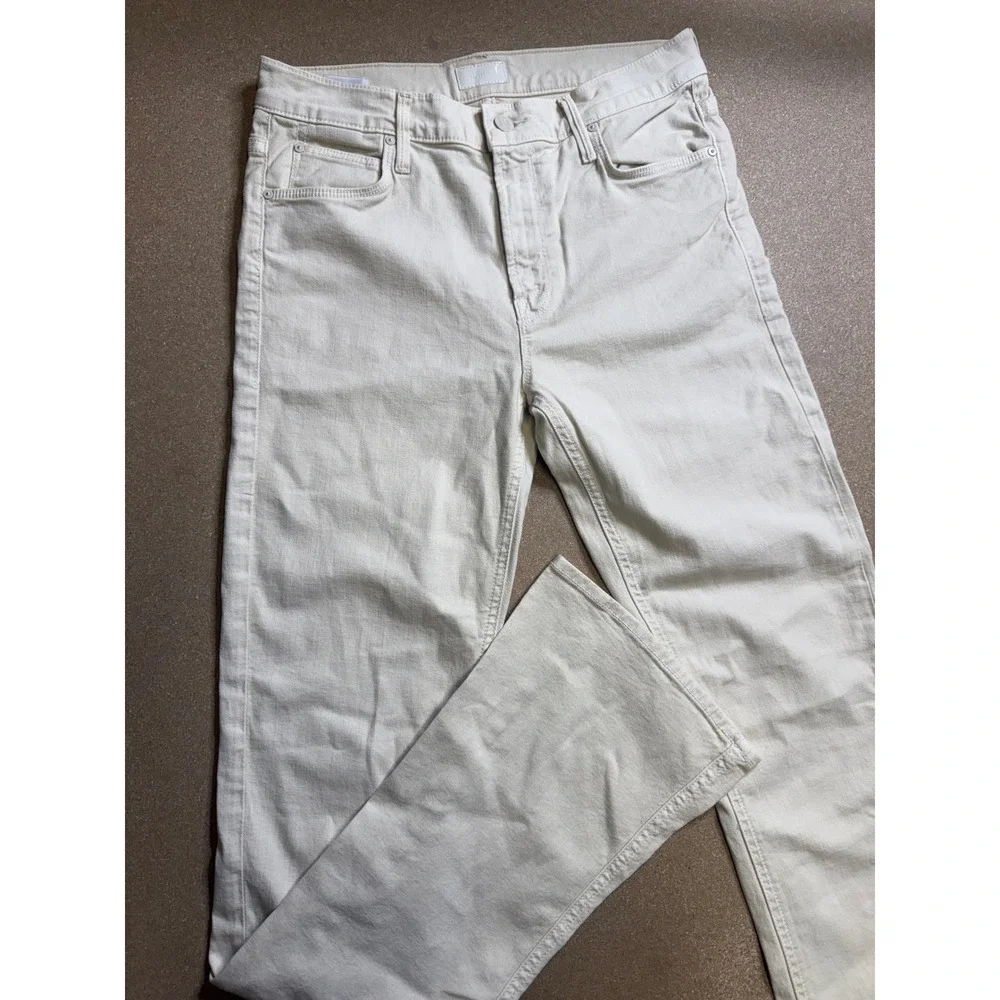 Mother The Runaway Flare Jeans‎ So Far Gone Ivory Off White Denim Size 29